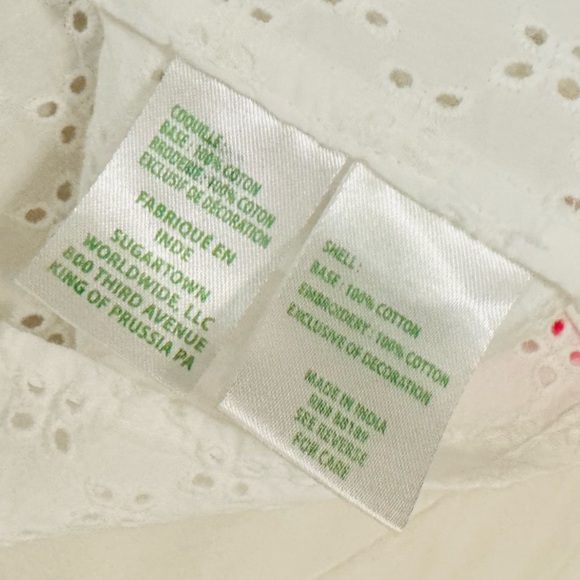 Lilly Pulitzer White Eyelet Blouse with Pink and Orange Embroidery - Picture 6 of 7